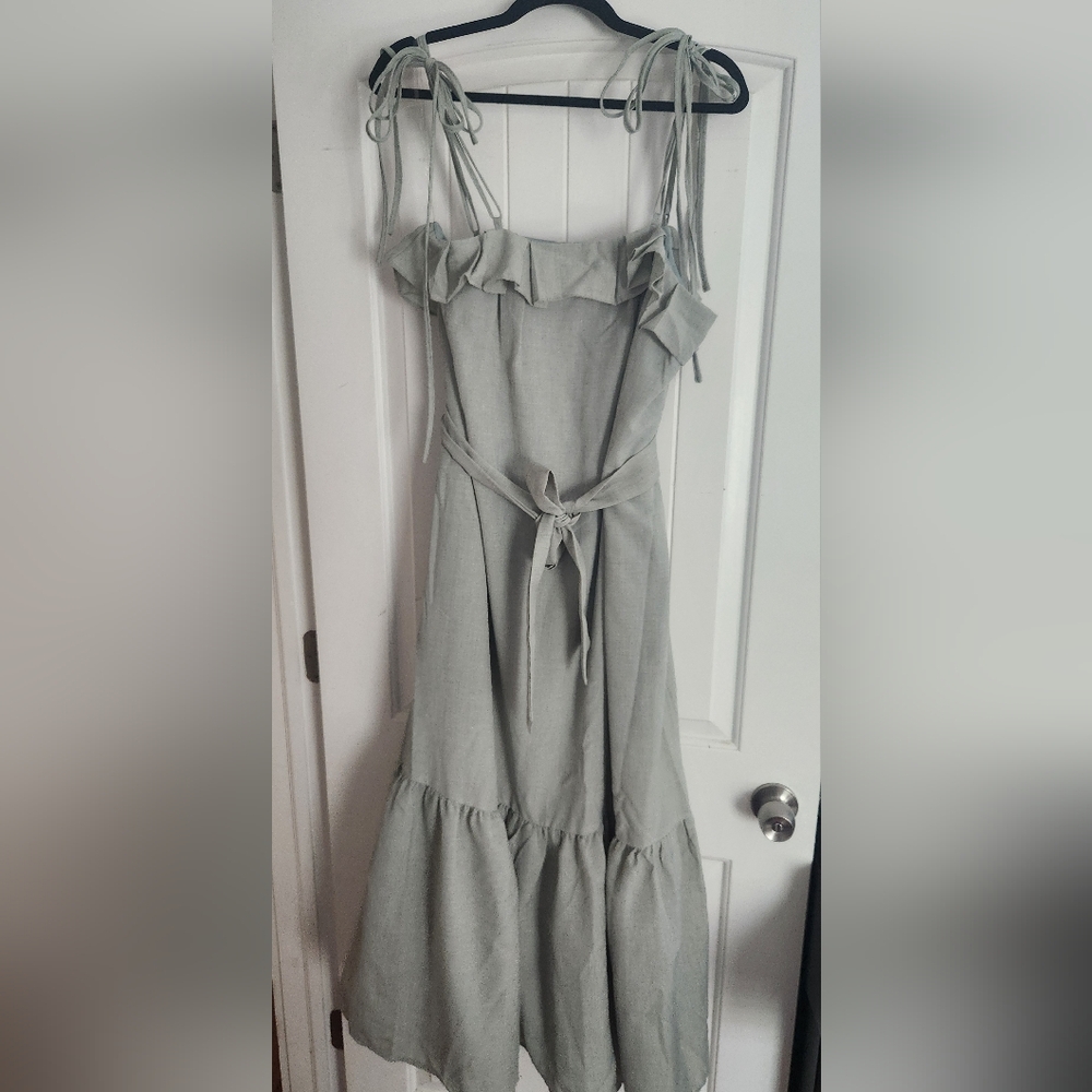 Elegant Gray Off-Shoulder Dress